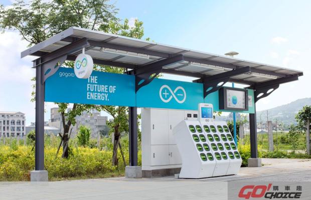 Gogoro 太陽能電池交換站 於新北八里驅動示範