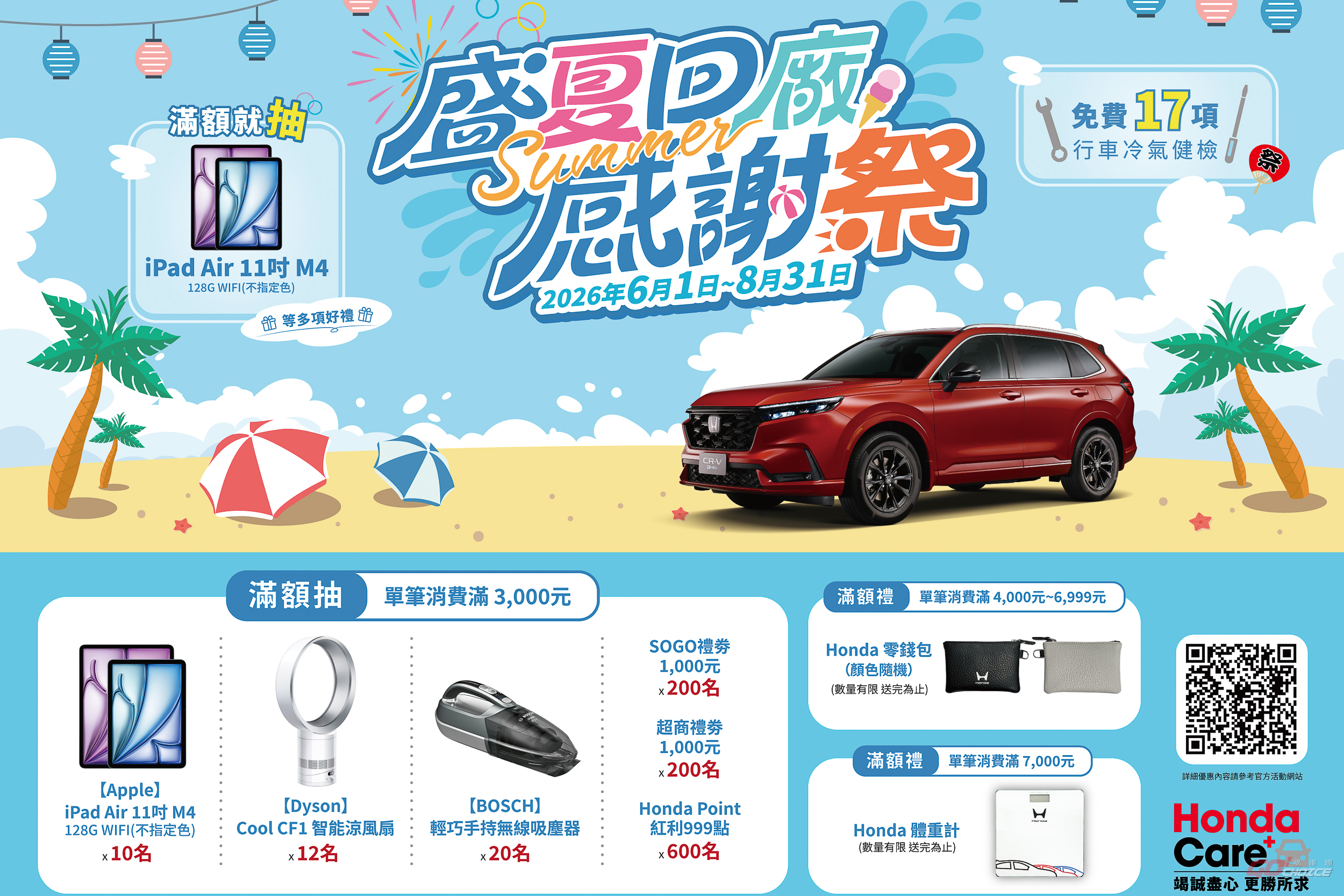 Honda Care+「盛夏回廠感謝祭」活動開跑